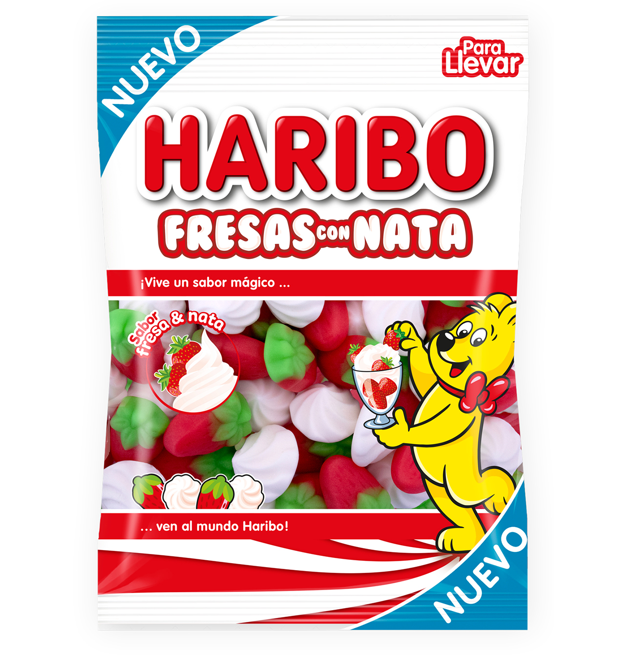 Comprar GOMINOLAS HARIBO FRESAS CON NATA 100 G GOMINOLAS HARIBO