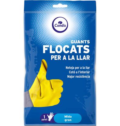 GUANTS GOMA CONDIS FLOCATS GRANS 1 PARELL
