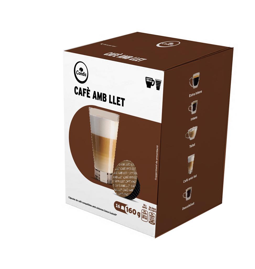 Comprar CÁPSULAS HC DOLCE GUSTO CAFÉ-LECHE 16 UNIDADES  CÁPSULAS HC DOLCE  GUSTO CAFÉ-LECHE 16 UNIDADES en Condisline