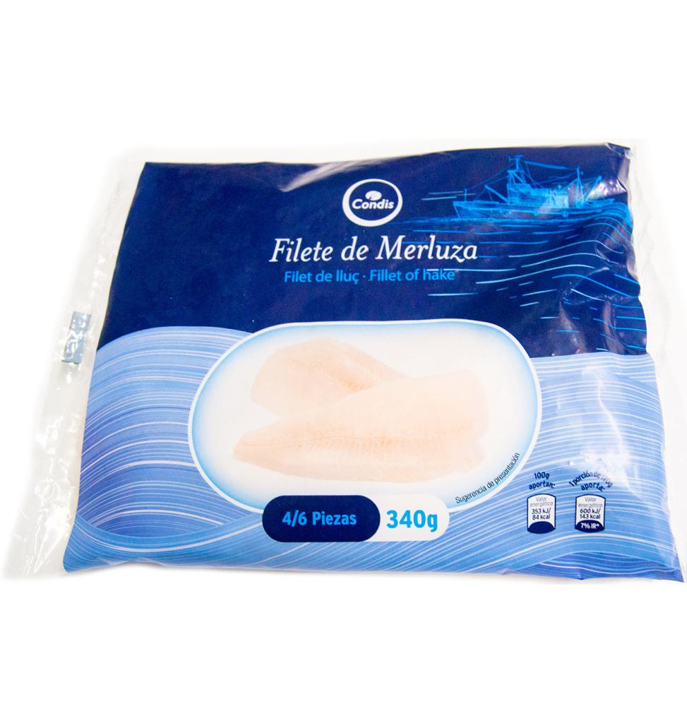 La merluza congelada en el frigorífico de un supermercado Español