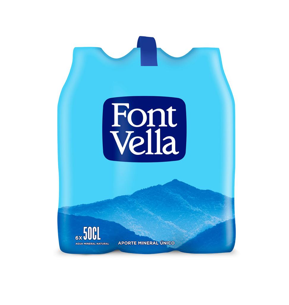 Agua mineral con gas Font Vella 50 cl.