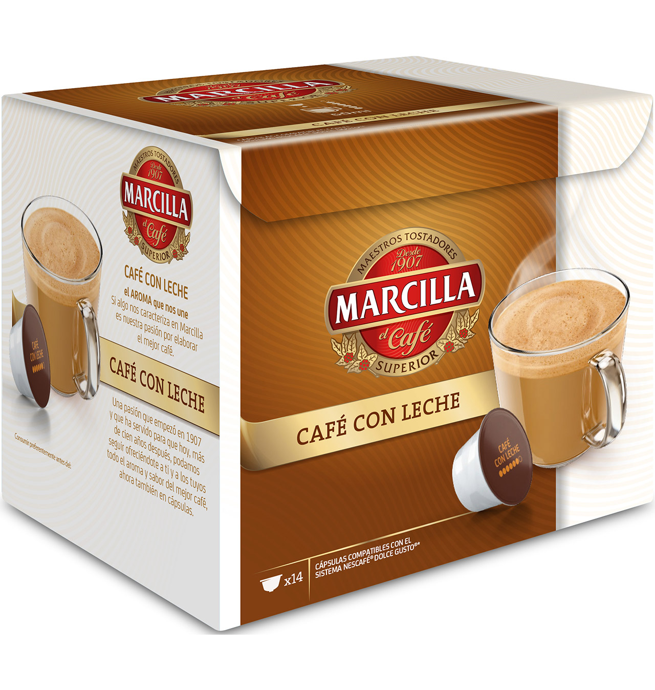 Comprar CÁpsulas Marcilla CafÉ Con Leche Dolce Gusto 14 Unidades