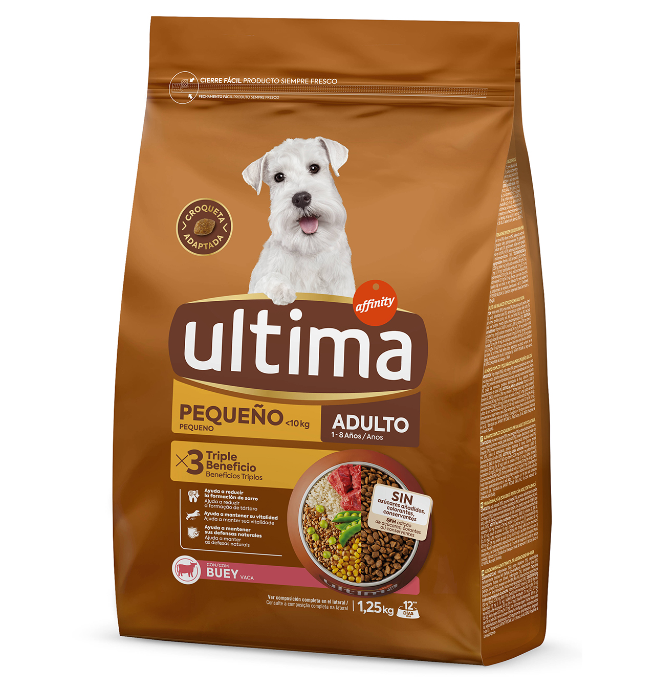 Pienso Ultima Para Perros Mini Adultos Con Buey - 1.5 Kg, Ayuda A Reducir El Sarro Y Cuida La Digestión
