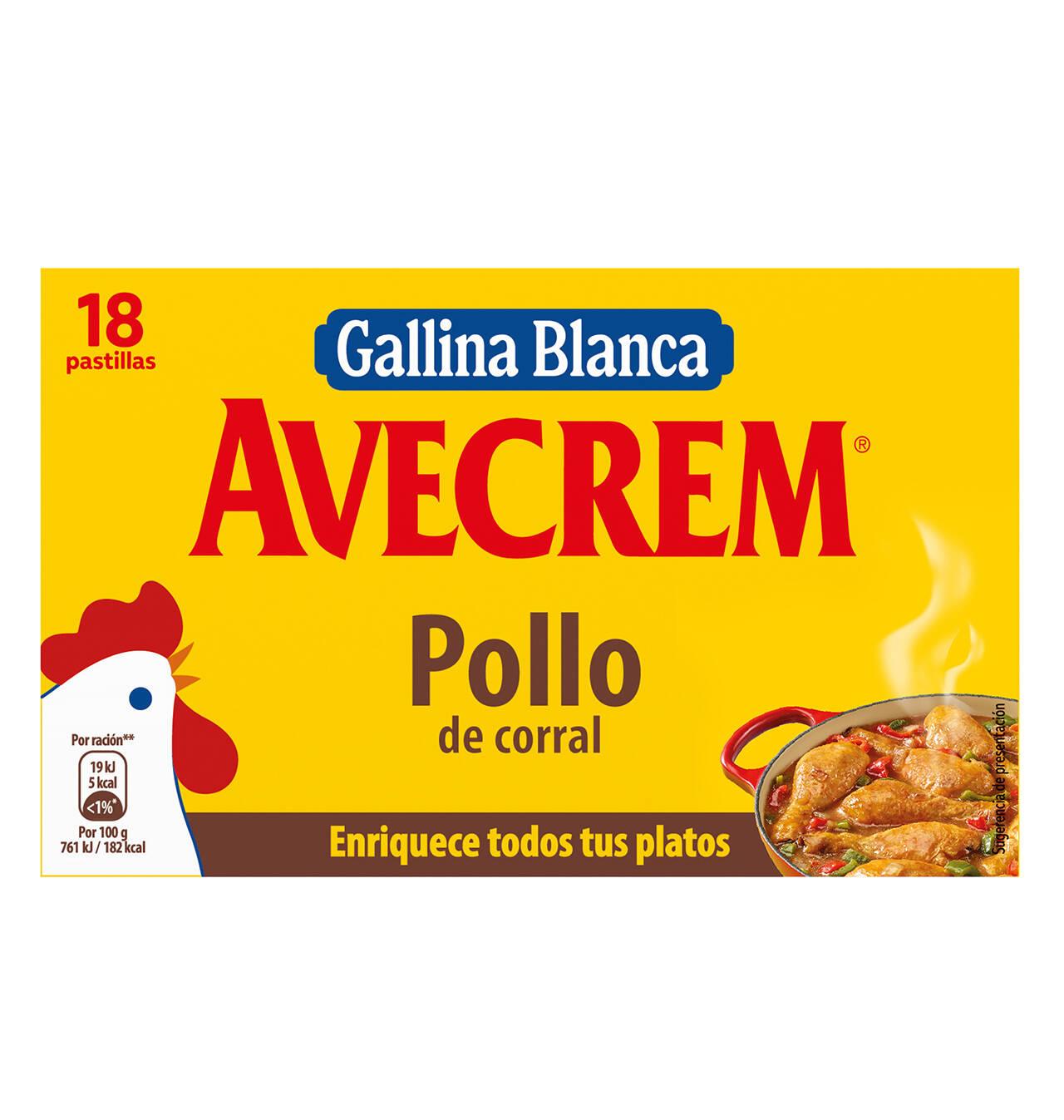 Comprar CALDO AVECREM GALLINA BLANCA POLLO 18 PASTILLAS Caldos