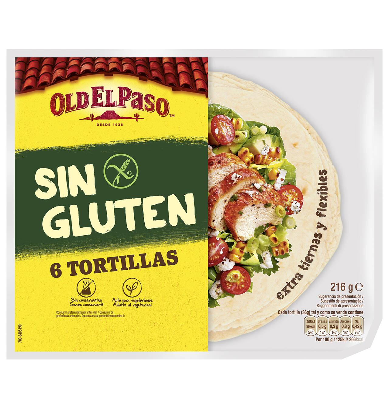 Comprar TORTILLA OLD EL PASO SIN GLUTEN 216 G Platos preparados en