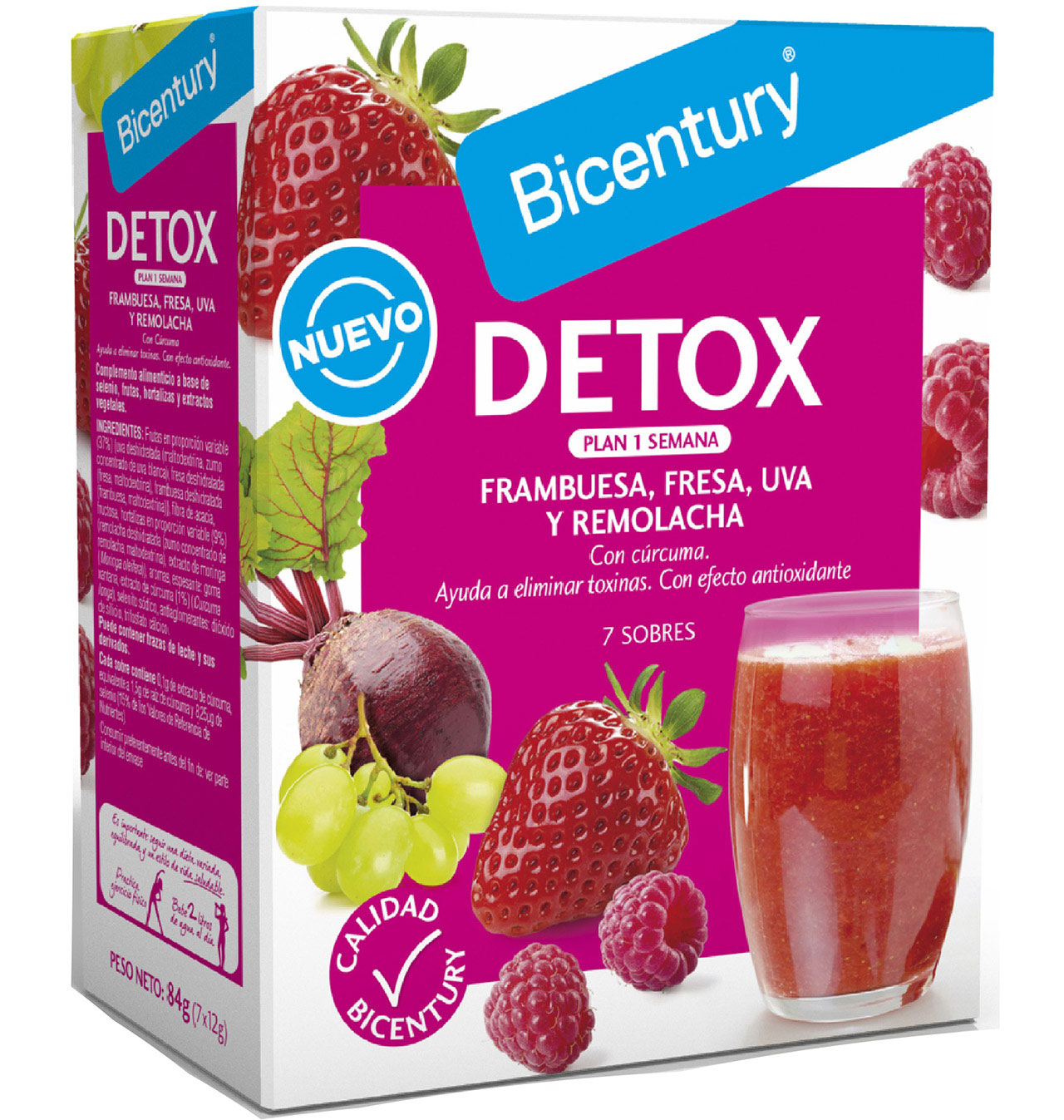 Comprar BATIDOS BICENTURY DETOX ROJO 7U 84 G BATIDOS BICENTURY DETOX