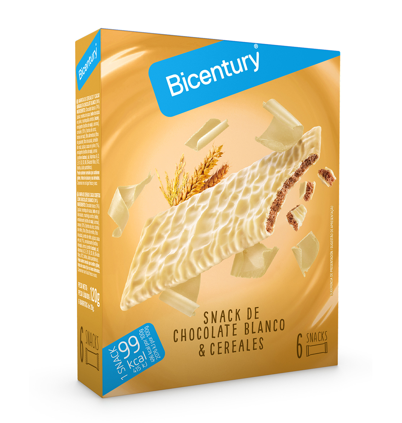 Comprar BARRITAS BICENTURY CHOCOLATE BLANCO 120 G | Dietéticos En ...