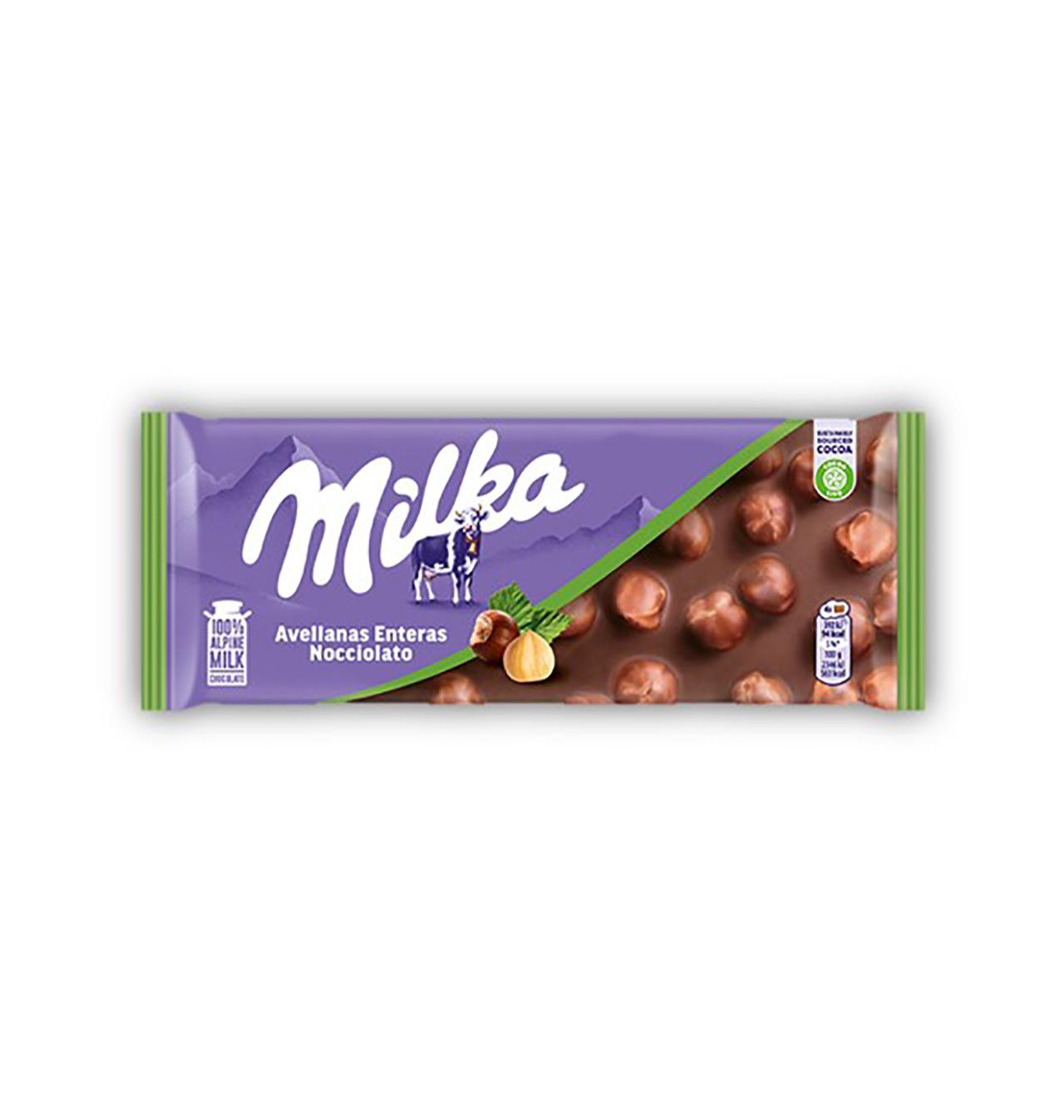 Comprar CHOCOLATE MILKA AVELLANAS ENTERAS 95 G | Chocolate y bombones ...