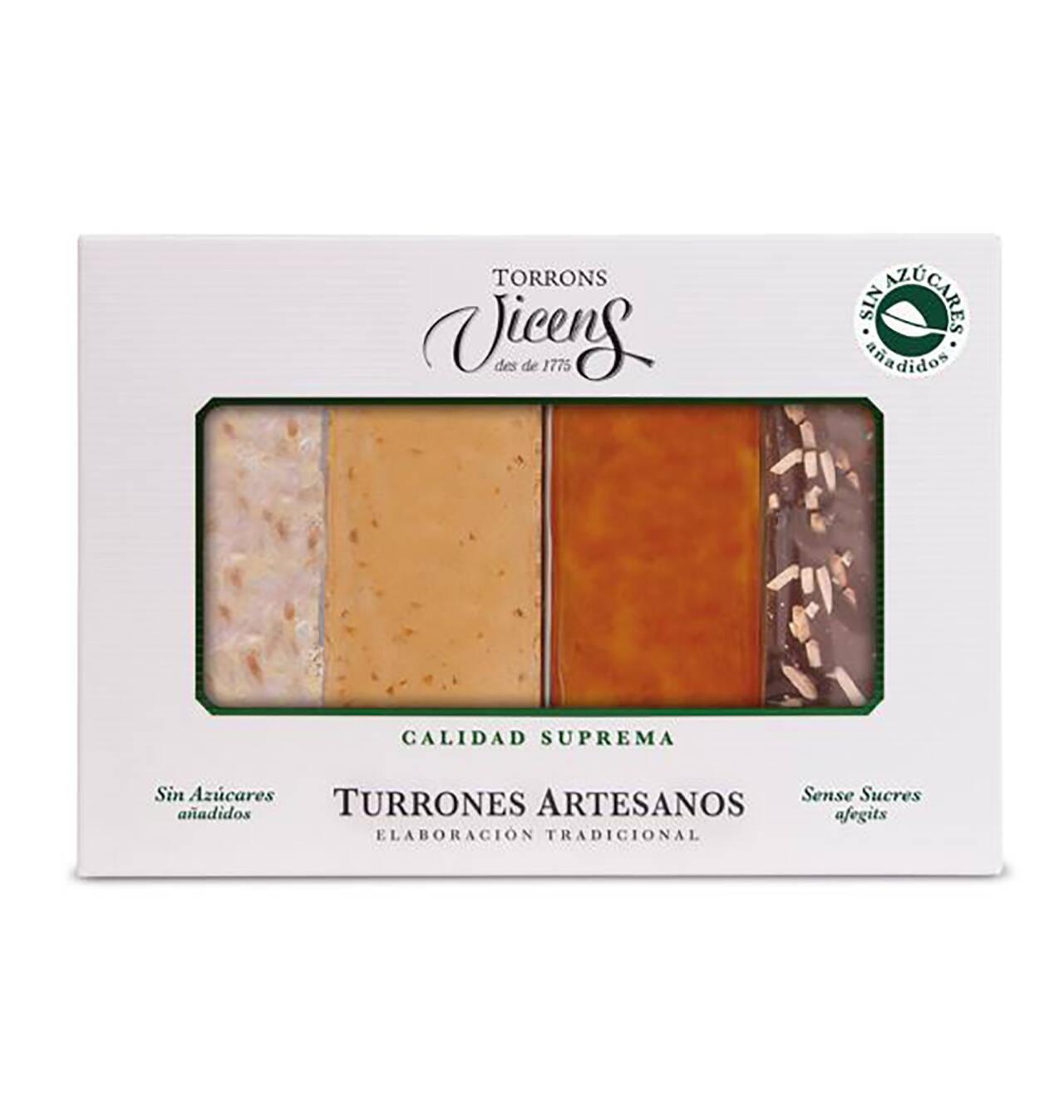 Comprar TURRÓN VICENS REGALO 4 UNIDADES SIN AZÚCAR 320 G TURRÓN