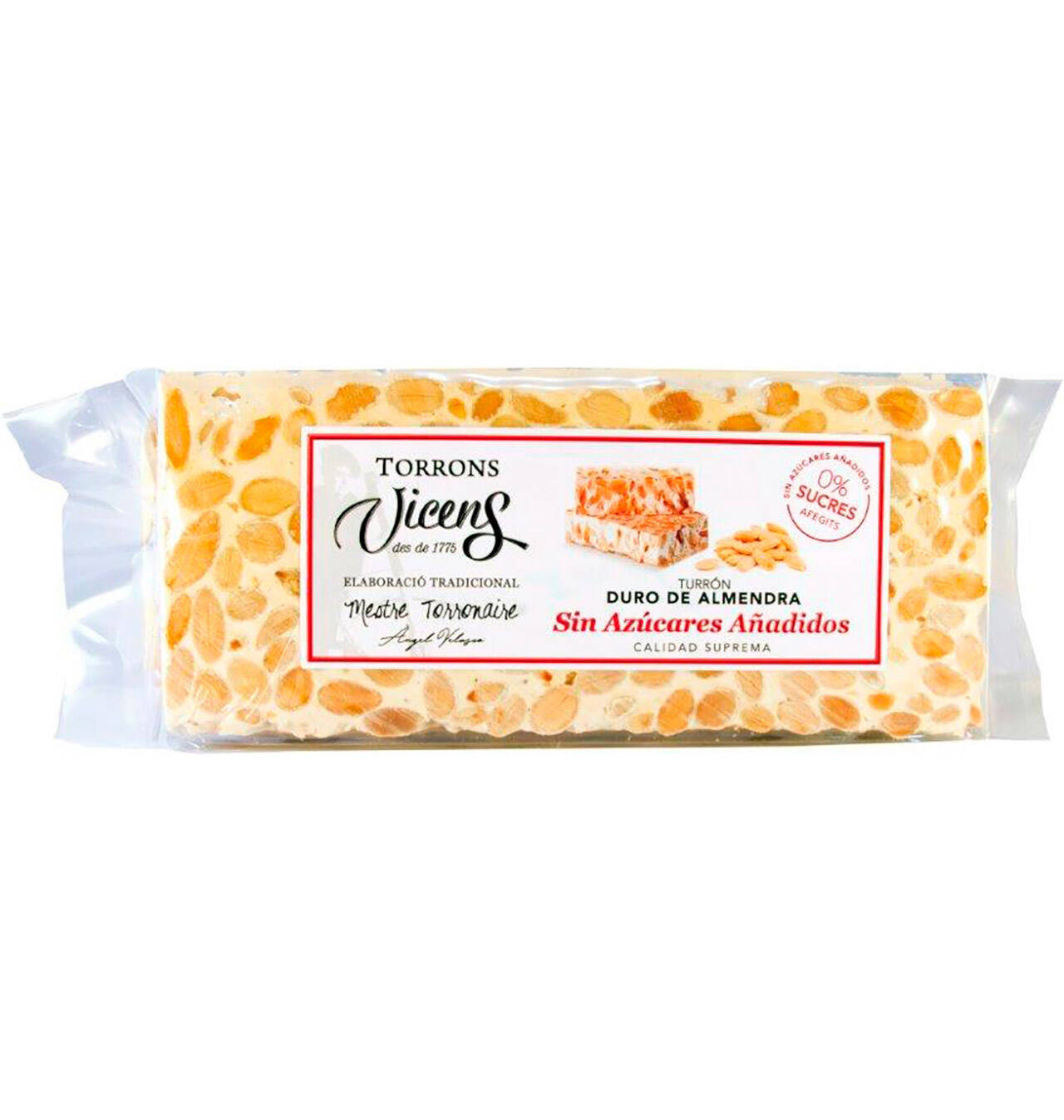 Comprar TURRÓN DURO VICENS SIN AZÚCAR AÑADIDO 250 G TURRÓN DURO