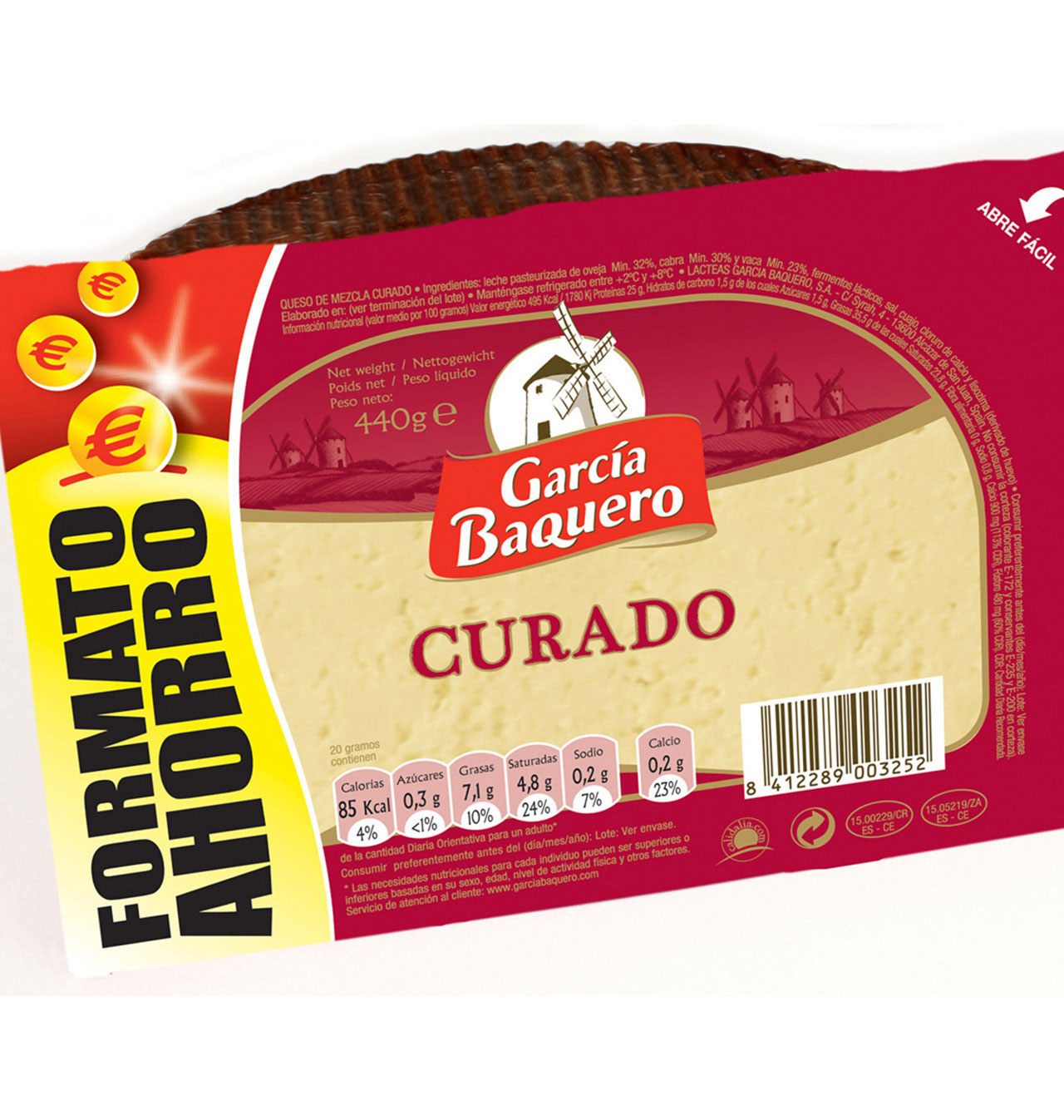 Comprar QUESO GARCÍA BAQUERO CURADO 1/2 440 G | QUESO GARCÍA BAQUERO ...