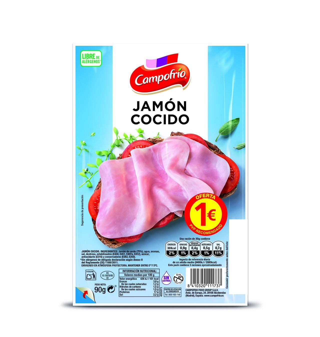 100 gr de jamon cocido precio
