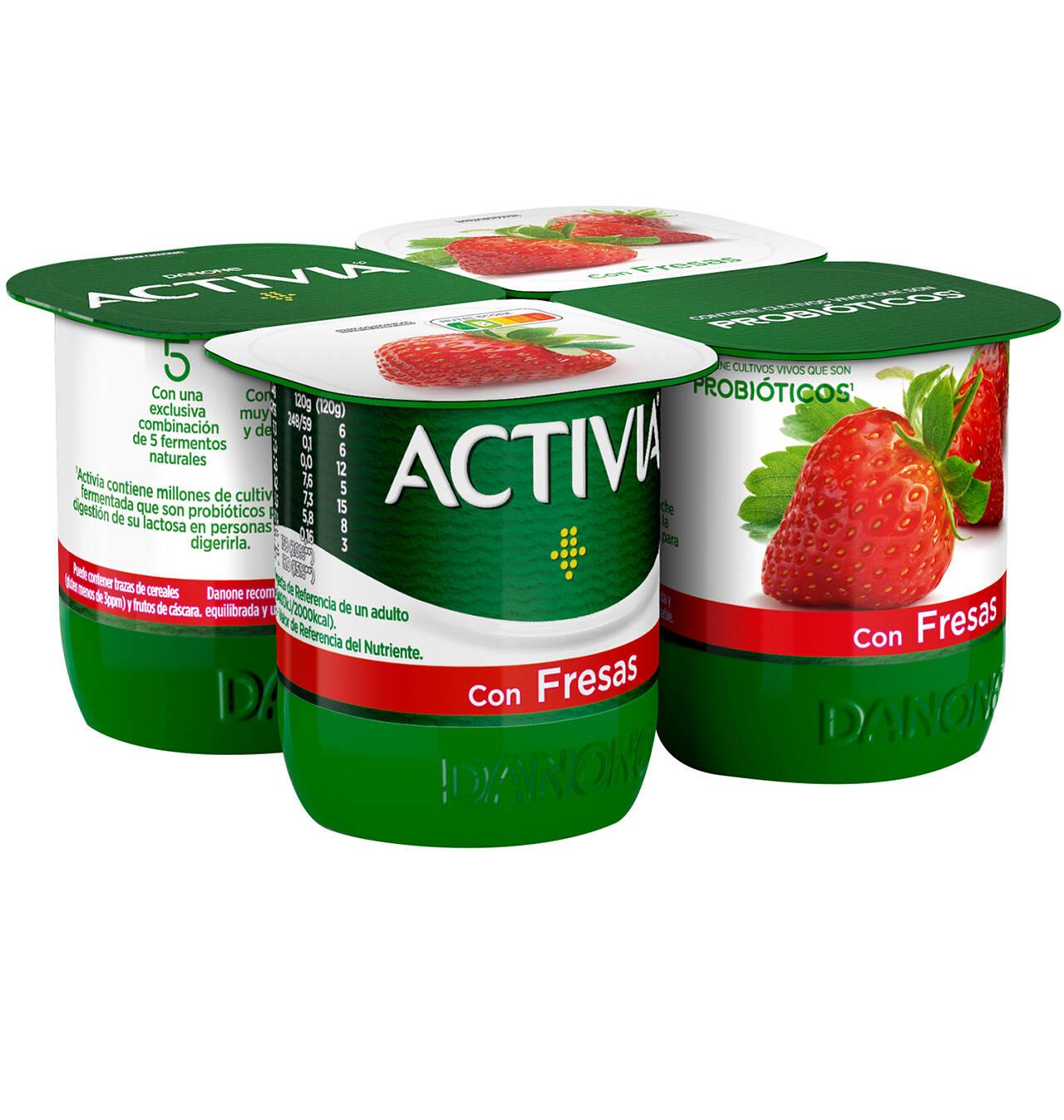 Comprar ACTIVIA DANONE CON FRESAS 4 UNIDADES Yogures en Condisline