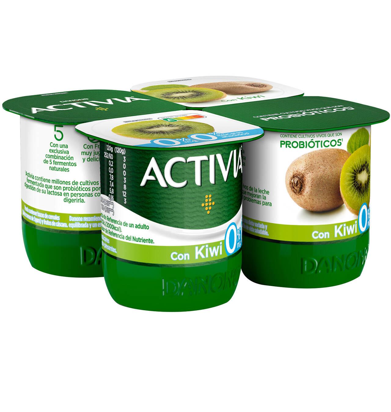 Comprar ACTIVIA DESNATADO 0 DE DANONE CON KIWI 4 UNIDADES Yogures en Condisline