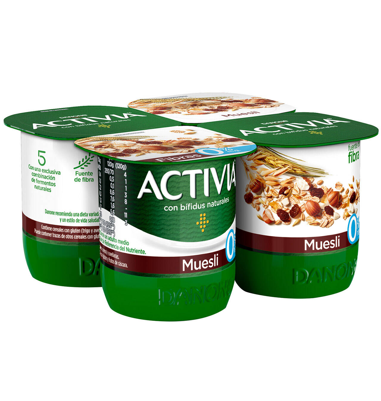 Comprar ACTIVIA FIBRAS DANONE MUESLI 0 4 UNIDADES Yogures en Condisline
