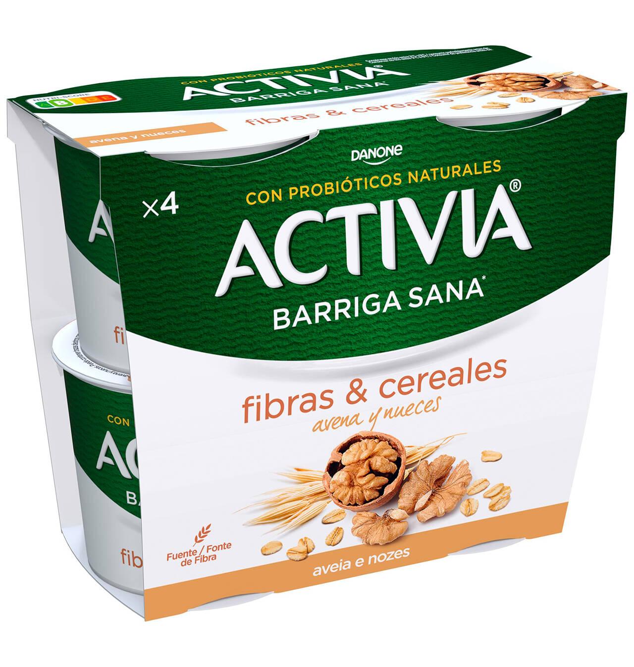 Comprar ACTIVIA FIBRAS DANONE AVENA NUECES 4 UNIDADES Yogures en