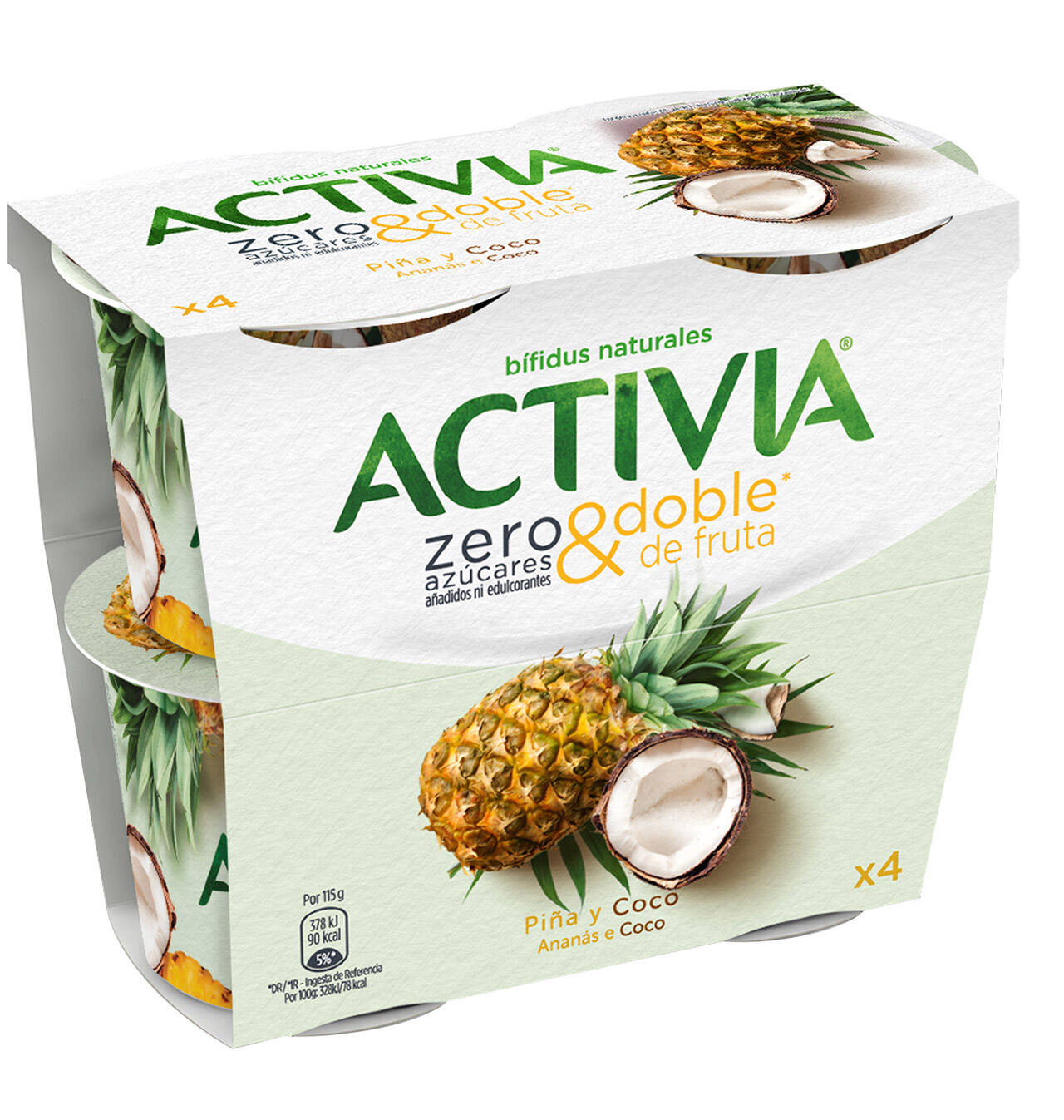 Comprar ACTIVIA ZERO DANONE PIÑACOCO PACK 4 UNIDADES ACTIVIA ZERO DANONE PIÑACOCO PACK 4