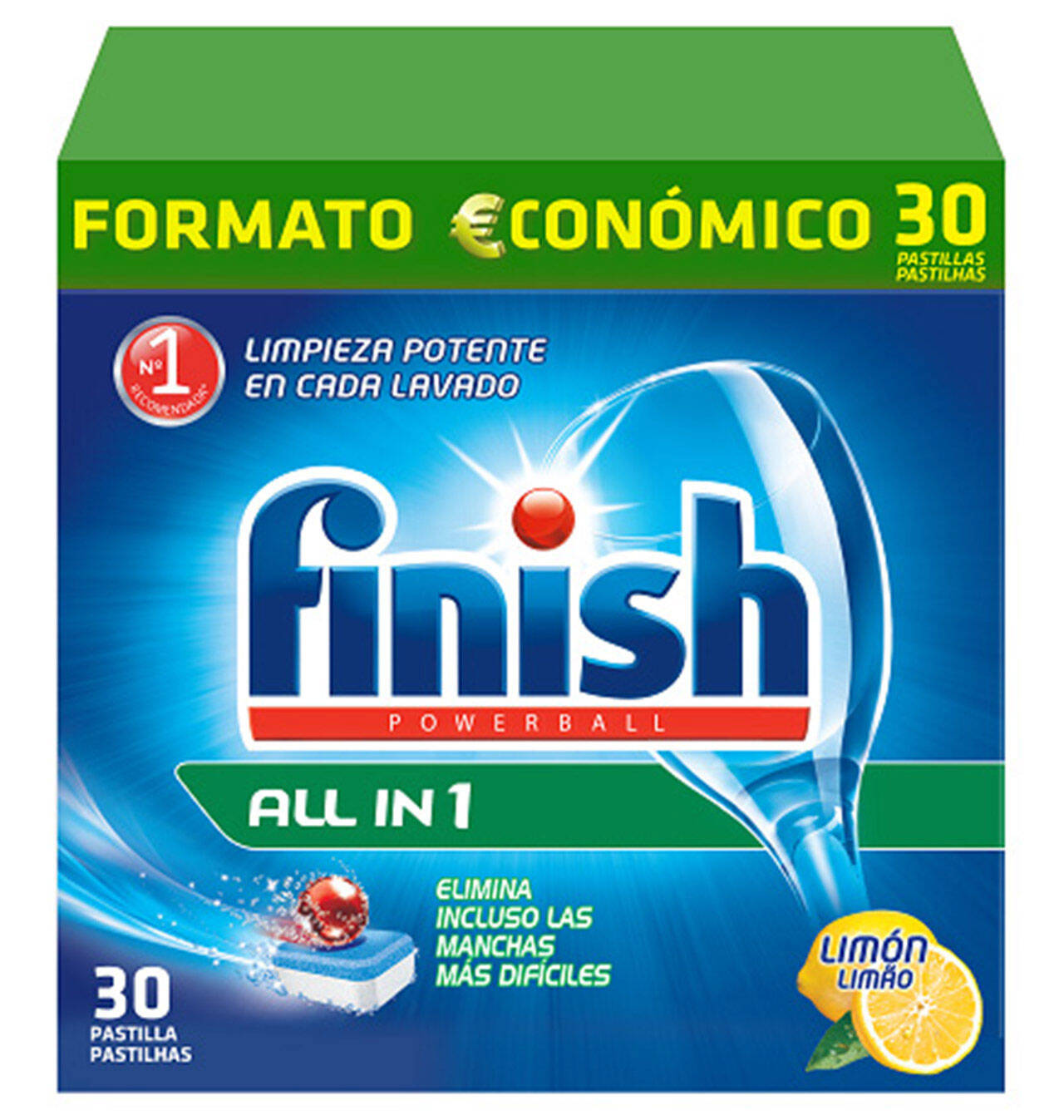 Comprar LAVAVAJILLAS FINISH TODO EN 1 ORIGINAL LIMÓN 30 UNIDADES
