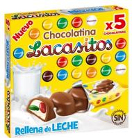 CHOCOLATINA LACASITOS RELLENA LECHE 5 UNIDADES