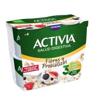 ACTIVIA FIBRA DANONE FRUTOS ROJOS 4 UNIDADES