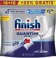 LAVAVAJILLAS FINISH MÁQUINA PASTILLAS QUANTUM REGULAR 18+10  28 UNIDADES