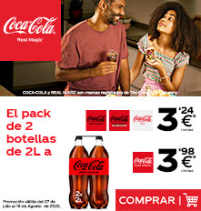 Coca-Cola pack 2 unidades de 2 litros en promoción