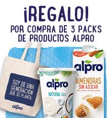 1 bolsa de tela de regalo con 3 packs de productos Alpro