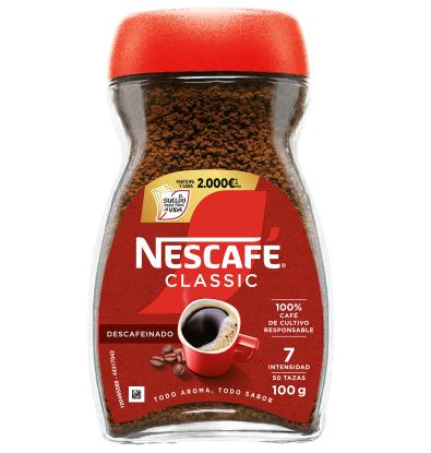 CAFÉ SOLUBLE NESCAFÉ CLASSIC DESCAFEINADO 100 G