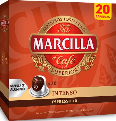 CÁPSULAS CAFÉ MARCILLA INTENSO NESPRESSO 20 UNIDADES