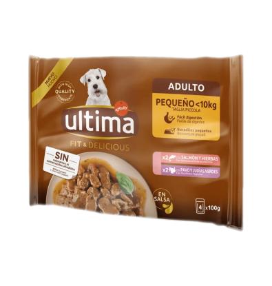 COMIDA PERRO ULTIMA SALMÓN / PAVO 4 X 100 G