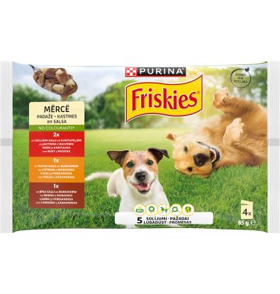 MENJAR GOS FRISKIES EN SALSA 4 UNITATS X 85 G