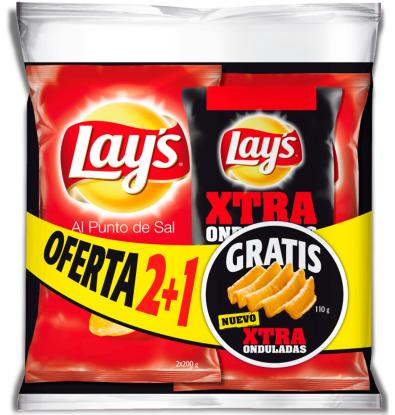 PATATAS LAYS SAL 2 UNI + LAYS EXTRA DE SAL 510 G