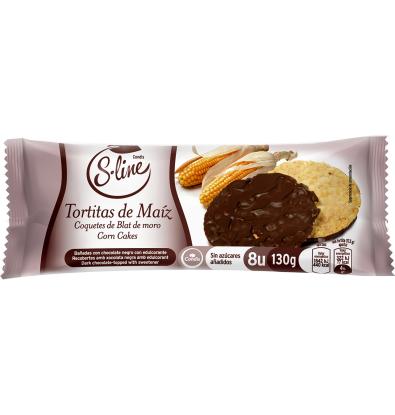 TORTITAS S.LINE MAIZ CON CHOCOLATE 130 G