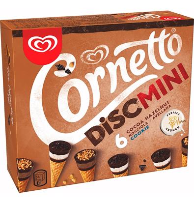 HELADO CORNETTO MINI DISC 6 UNIDADES