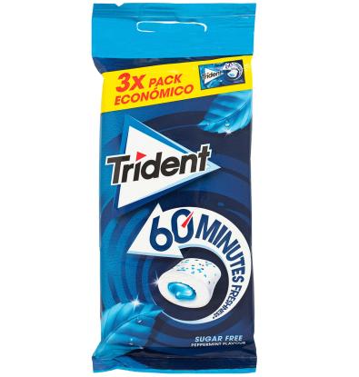 CHICLE TRIDENT + 60 MENTA 3 UNIDADES