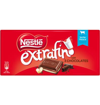 CHOCOLATE NESTLÉ EXTRAFINO TRES CHOCOLATES 120 G