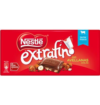 CHOCOLATE NESTLÉ EXTRAFINO CON LECHE Y AVELLANAS 123 G