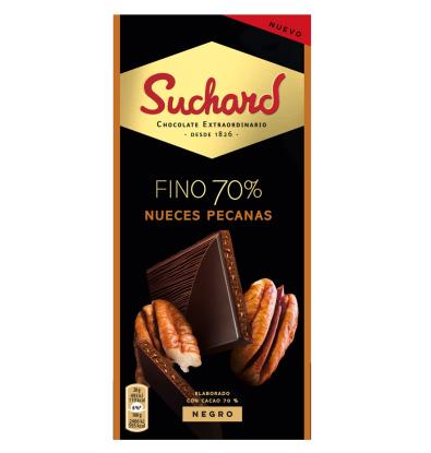 CHOCOLATE NEGRO SUCHARD FINO 70% PECAN 100 G