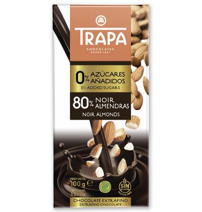 XOCOLATA 80% TRAPA NOIR 0% AMETLLA 100 G