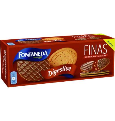GALLETAS DIGESTIVE FONTANEDA FINAS CHOCOLATE CON LECHE 170 G