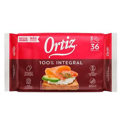 PAN BRASA ORTIZ INTEGRAL 36 UNIDADES
