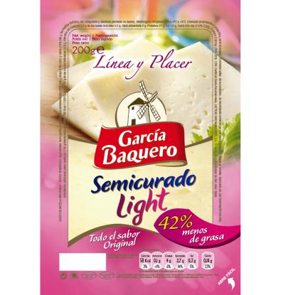 QUESO GARCÍA BAQUERO LIGHT SEMI LONCHAS 200 G