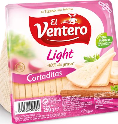 QUESO EL VENTERO LIGHT CORTADITAS 250 G