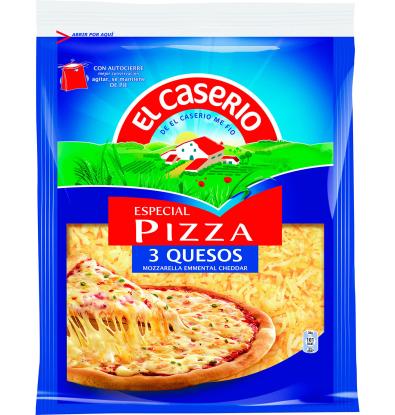 FORMATGE EL CASERÍO ESPECIAL PIZZA 3 FORMATGES RATLLAT 140 G