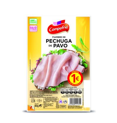 PECHUGA PAVO CAMPOFRIO LONCHAS 1€ 70 G