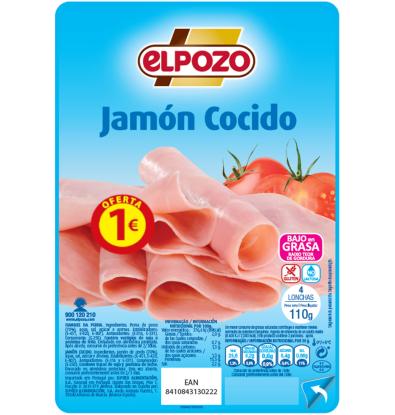 JAMÓN COCIDO ELPOZO LONCHAS 1E 110 G