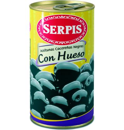 ACEITUNAS EL SERPIS NEGRAS CON HUESO 185 G