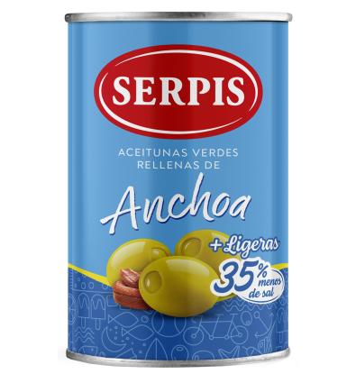 ACEITUNAS SERPIS RELLENAS DE ANCHOA +LIGERA 130 G