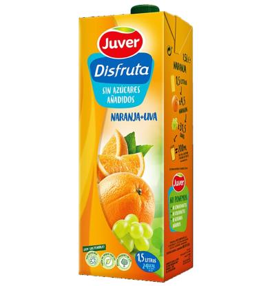 DISFRUTA JUVER SIN AZÚCAR NARANJA+UVA 1.5 L