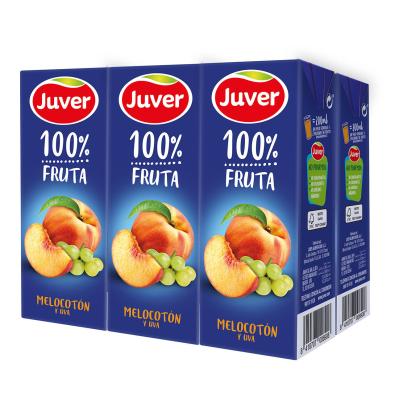ZUMO 100 % JUVER MELOCOTÓN UVA 6 UNIDADES 200 ML